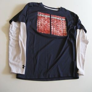 Boys Under Armour heatgear tee shirt L